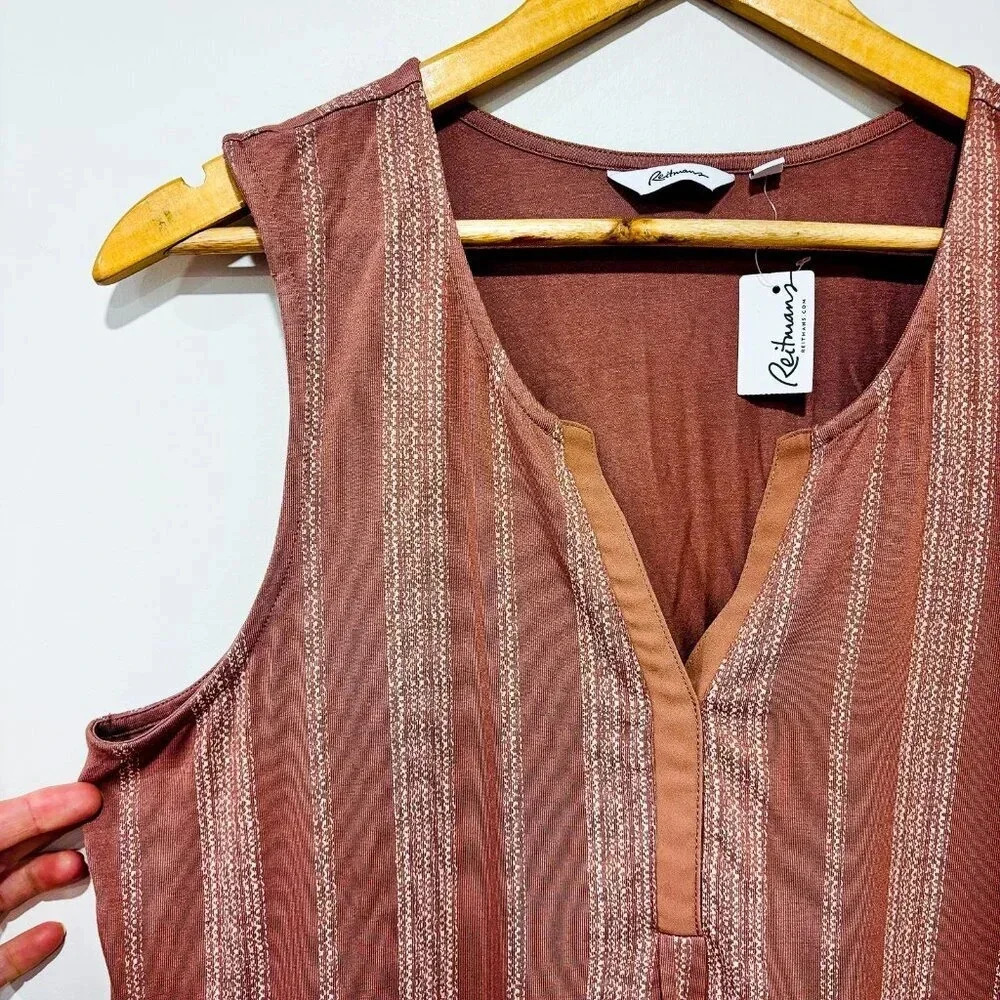 REITMANS‎ Brown  tank top with stripes - Picture 2 of 6